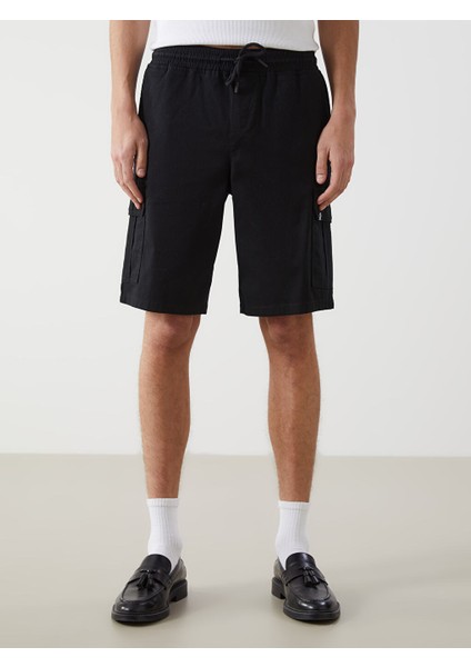 Yeni Sezon Standart Kalip Gabardin Erkek Kargo Sort - S55665Z8