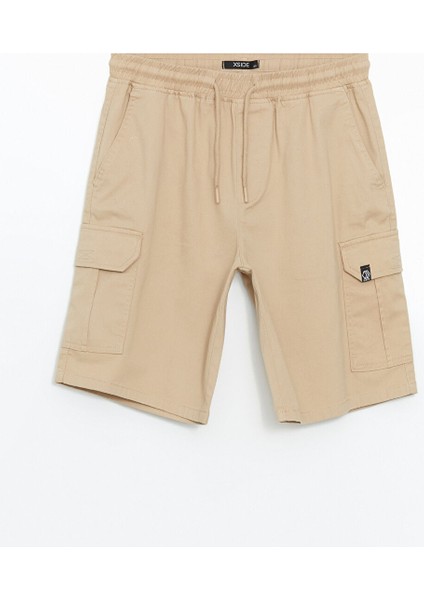 Yeni Sezon Standart Kalip Gabardin Erkek Kargo Sort - S55665Z8