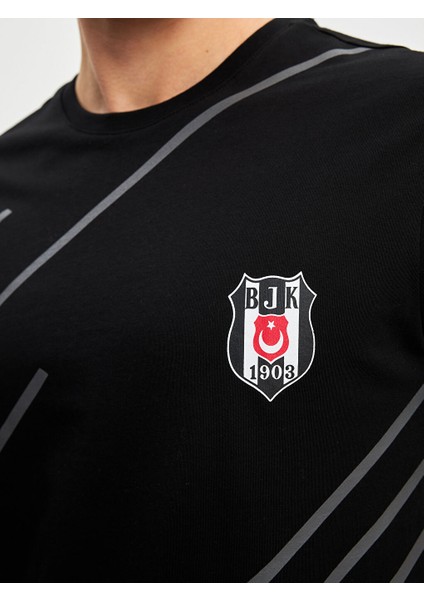 Yeni Sezon Standart Kalip Besiktas Baskili Erkek Sortlu Pijama Takimi - S5BM69Z8