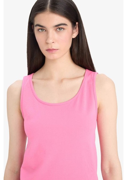 Yeni Sezon Slim Fit Dar Kesim Basic Düz Yuvarlak Yaka Atlet