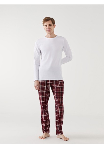 Yeni Sezon Standart Kalip Ekose Erkek Pijama Alt - S50017Z8