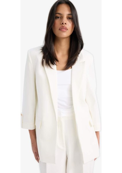 Yeni Sezon Regular Cepli Apoletli Blazer Ceket