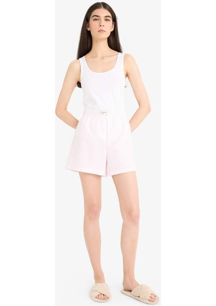 Yeni Sezon Regular Fit Kısa Boy Poplin 2'li Pijama Alt-Fall In Love