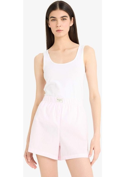 Yeni Sezon Regular Fit Kısa Boy Poplin 2'li Pijama Alt-Fall In Love