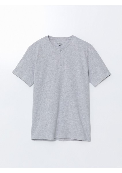 Yeni Sezon Bisiklet Yaka Kisa Kollu Erkek Pijama Ust - S57256Z8