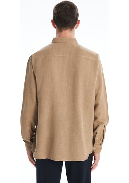 Yeni Sezon Slim Fit Uzun Kollu Armurlu Erkek Gomlek - S55717Z8 fırsatları