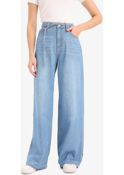 Yeni Sezon Wide Leg Yüksek Bel Geniş Paça Uzun Yumuşak Jean Pantolon