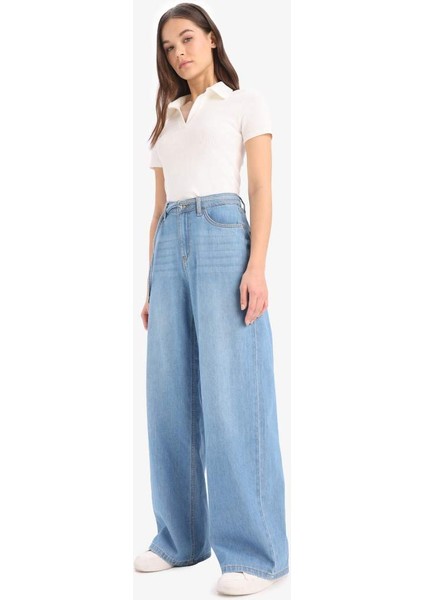 Yeni Sezon Wide Leg Yüksek Bel Geniş Paça Uzun Yumuşak Jean Pantolon fiyatları