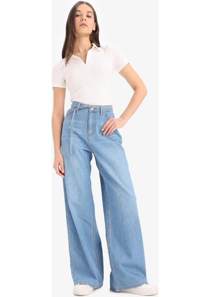 Yeni Sezon Wide Leg Yüksek Bel Geniş Paça Uzun Yumuşak Jean Pantolon modelleri