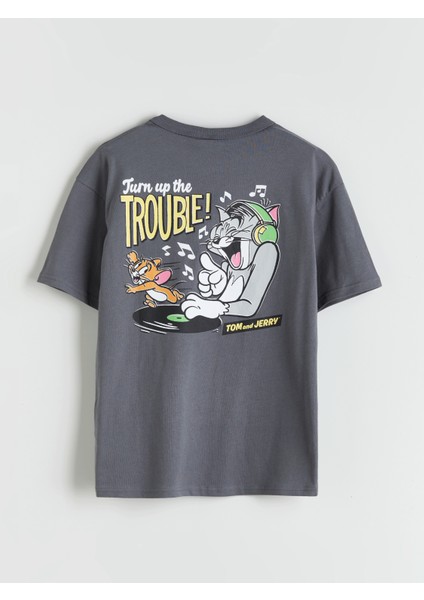 Yeni Sezon Bisiklet Yaka Tom ve Jerry Baskili Erkek Cocuk Tisort - S5PI80Z4