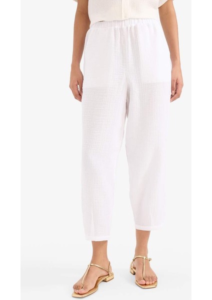 Yeni Sezon Tapered Fit Yüksek Bel Uzun Boy Müslin Pantolon
