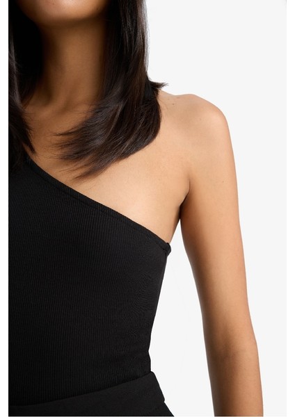 Yeni Sezon Slim Fit Dar Kesim Tek Omuzlu Fitilli Kaşkorse Atlet fırsatları