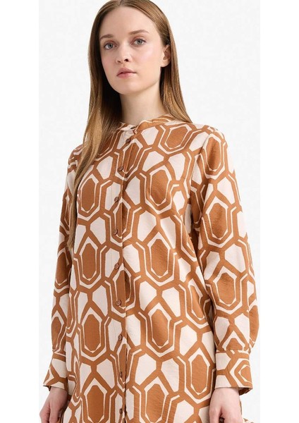 Yeni Sezon Regular Fit Deseneli Uzun Kollu Gömlek Tunik modelleri