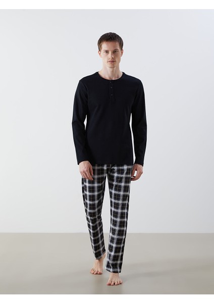 Yeni Sezon Bisiklet Yaka Uzun Kollu Erkek Pijama Ust - S5MM19Z8