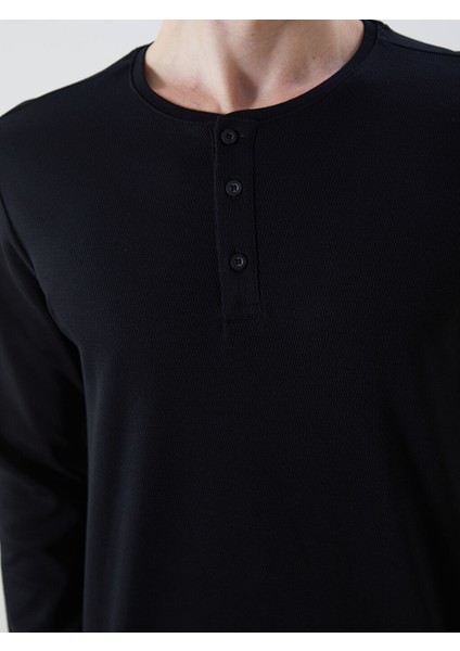 Yeni Sezon Bisiklet Yaka Uzun Kollu Erkek Pijama Ust - S5MM19Z8