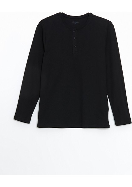 Yeni Sezon Bisiklet Yaka Uzun Kollu Erkek Pijama Ust - S5MM19Z8