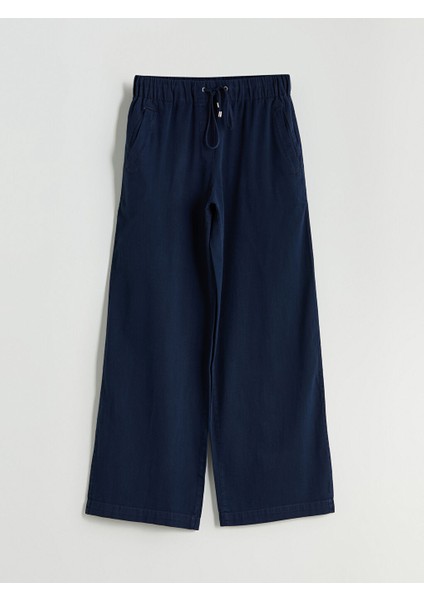 Yeni Sezon Beli Lastikli Wideleg Kadin Jean Pantolon - S5K761Z8 indirimleri