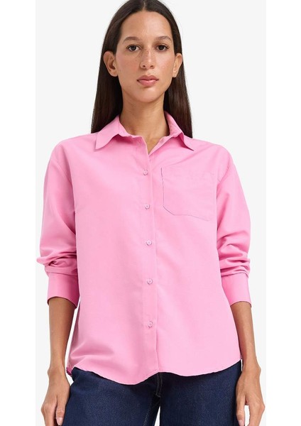 Yeni Sezon Oversize Geniş Kalıp Poplin Uzun Kollu Gömlek