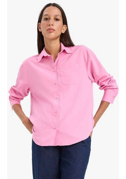 Yeni Sezon Oversize Geniş Kalıp Poplin Uzun Kollu Gömlek