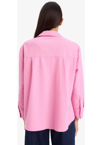 Yeni Sezon Oversize Geniş Kalıp Poplin Uzun Kollu Gömlek