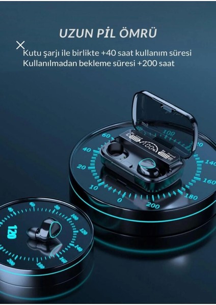 Bluetooth Kulaklık Kulakiçi Powerbanklı Çift Mikrofonlu Dokunmatik Kablosuz Earbuds F9 Pro