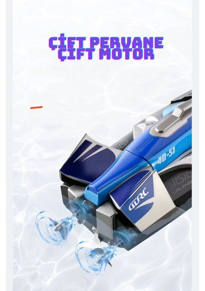 Oyuncak Rc Kumandalı Yüksek Hızlı Bot 30 Km Hız Yapabilen Süper Hızlı Su Geçirmez Tekne Waterproof