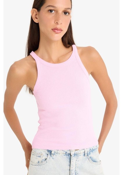 Yeni Sezon Slim Fit Dar Kesim Halter Yaka Fitilli Kaşkorse Atlet