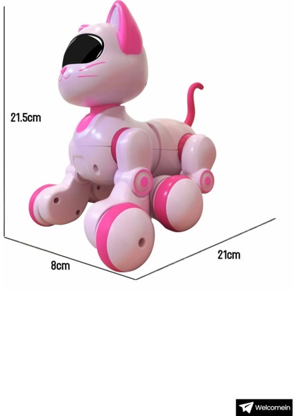 Oyuncak 30 Fonksiyonlu Uzaktan Kumandalı Şarjlı Sesli Işıklı Dokunma Algılama&programlama Robot Kedi