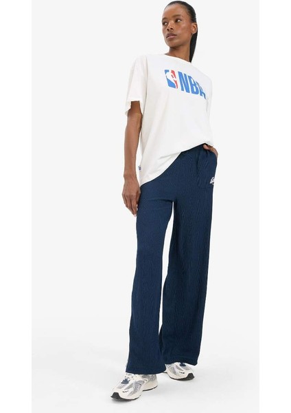 Yeni Sezon Defactofit Nba Los Angeles Lakers Wide Leg Cepli Geniş Paça Standart Boy Krinkıl Kumaş Sporcu Pantolon indirimleri