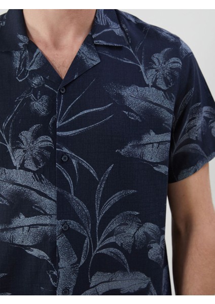 Yeni Sezon Regular Fit Kisa Kollu Desenli Erkek Gomlek - S5PJ66Z8