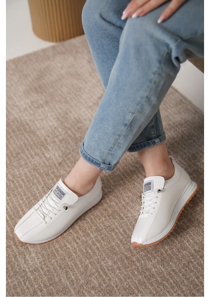 Kadın Lastik Bağcıklı Ortopedik Taban Sneaker Spor Ayakkabı