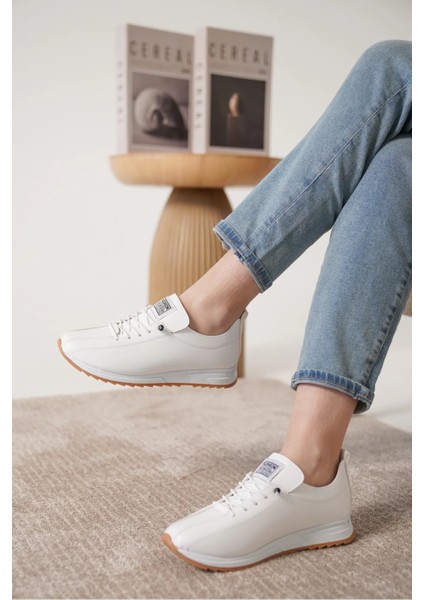 Kadın Lastik Bağcıklı Ortopedik Taban Sneaker Spor Ayakkabı
