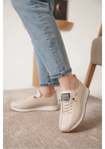 Kadın Lastik Bağcıklı Ortopedik Taban Sneaker Spor Ayakkabı fırsatları