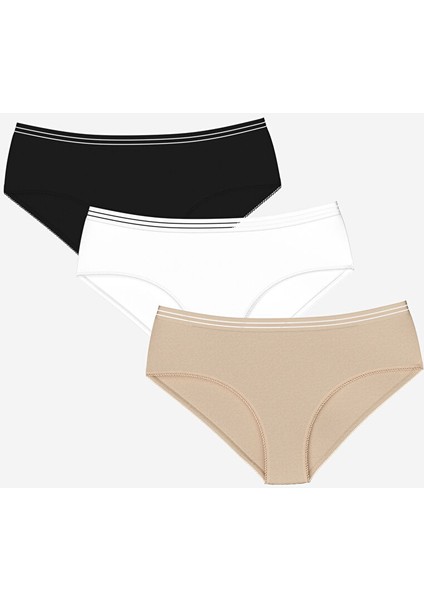 Yeni Sezon Dantel Detayli Hipster Kulot 3'lu Paket - S50606Z8
