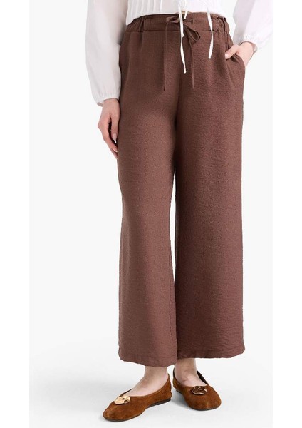 Yeni Sezon Regular Fit Cep Detaylı Geniş Paça Pantolon