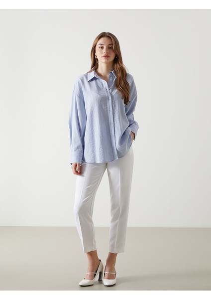 Yeni Sezon Dokulu Oversize Kadin Gomlek - S5I336Z8