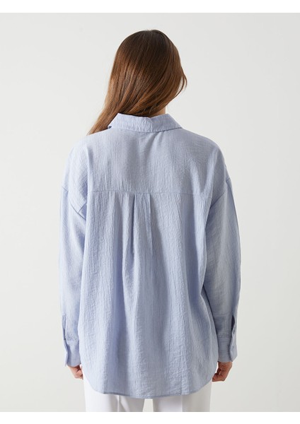 Yeni Sezon Dokulu Oversize Kadin Gomlek - S5I336Z8