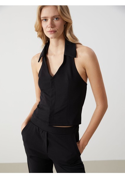 Yeni Sezon Halter Yaka Kadin Klasik Yelek - S5EG29Z8