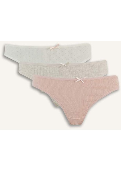 Yeni Sezon 3'lü Paketli Basic Düz Slip Külot-Fall In Love