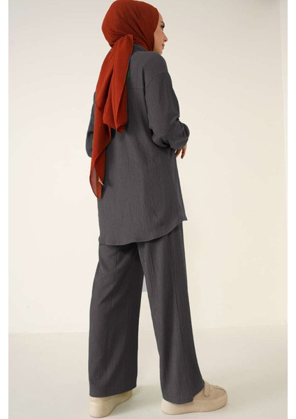 T5858 Örme Tesettür Ikili Takım - Antrasit modelleri