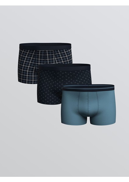 Yeni Sezon Standart Kalip Pamuklu Esnek Erkek Boxer 3'lu - S59274Z8