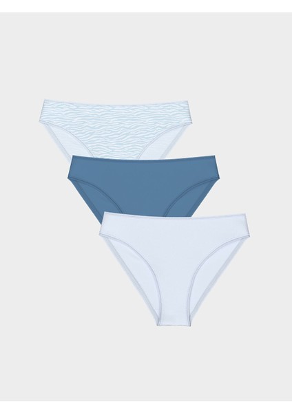 Yeni Sezon Desenli Bikini Kulot 3'lu Paket - S5FA72Z8