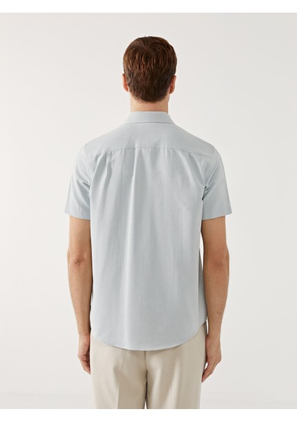 Yeni Sezon Regular Fit Kisa Kollu Armurlu Erkek Gomlek - S5EC49Z8