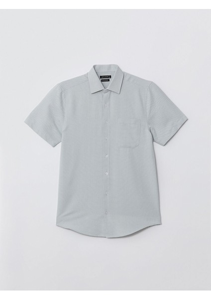 Yeni Sezon Regular Fit Kisa Kollu Armurlu Erkek Gomlek - S5EC49Z8