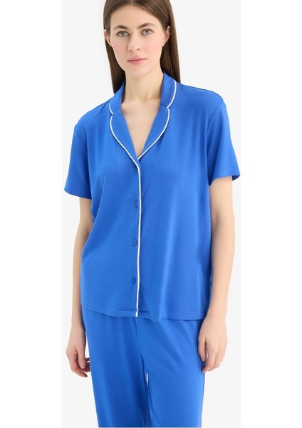 Yeni Sezon Pijama Takımı Kısa Kollu Üst Esnek Belli Uzun Altı-Fall In Love