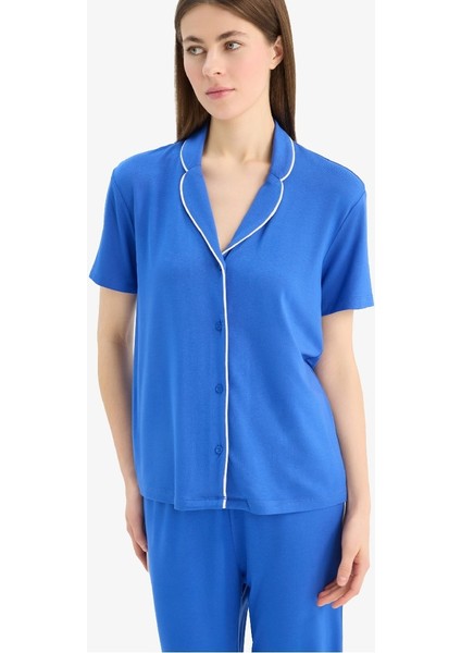 Yeni Sezon Pijama Takımı Kısa Kollu Üst Esnek Belli Uzun Altı-Fall In Love