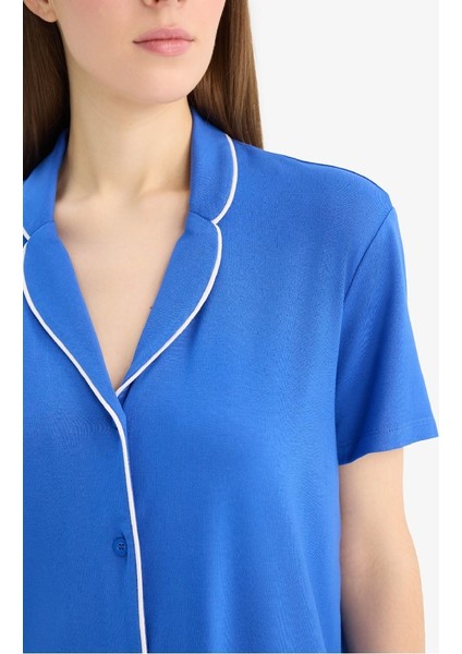 Yeni Sezon Pijama Takımı Kısa Kollu Üst Esnek Belli Uzun Altı-Fall In Love