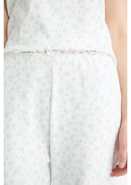 Yeni Sezon Pijama Takımı Ribana Kısa Kollu Pijama Üstü Esnek Belli Uzun Pijama Altı-Fall In Love indirimleri