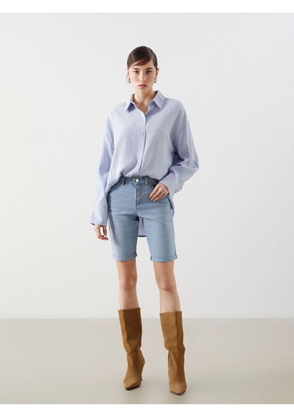 Yeni Sezon Dar Fit Kadin Jean Sort - S5DN09Z8