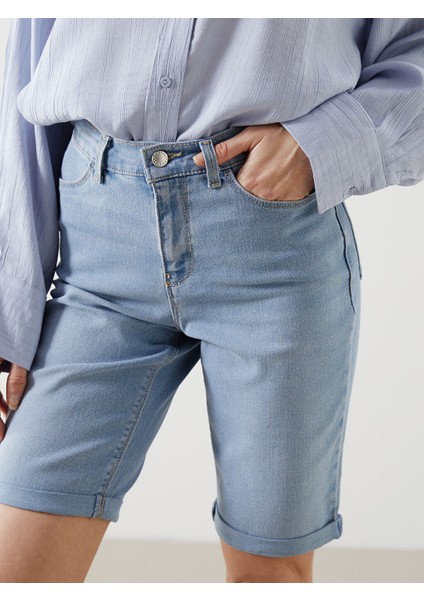 Yeni Sezon Dar Fit Kadin Jean Sort - S5DN09Z8